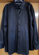 NINE WEST, Men's XL Black Dress Shirt, 17-17.5 x 34/35, Classic Fit, Poly, NWOT