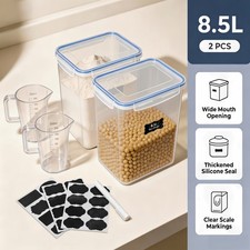 Set of 8.5L Extra Large Food Storage Containers with Airtight Lids Retails,2PK