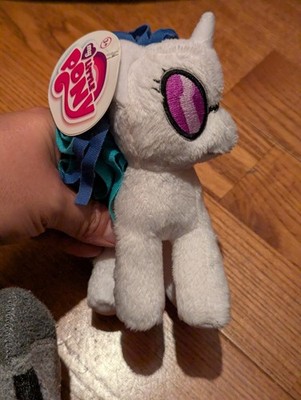 My Little Pony DJ Plush White Blue Music Notes Purple Glasses Hasbro 11  
