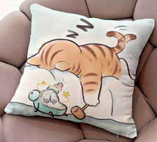 GINGER Cat Alarm Clock Garfield CAT Soft Velvety VELOUR 18"45cm CUSHION COVER UK