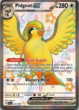 Pidgeot ex Holo Shiny Ultra Rare SV: Paldean Fates 221/091 NM