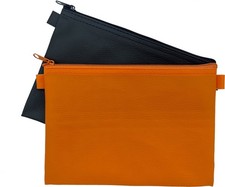 2 x Banktasche orange + schwarz Geldtasche Geldscheintasche Aufbewahrungstasche