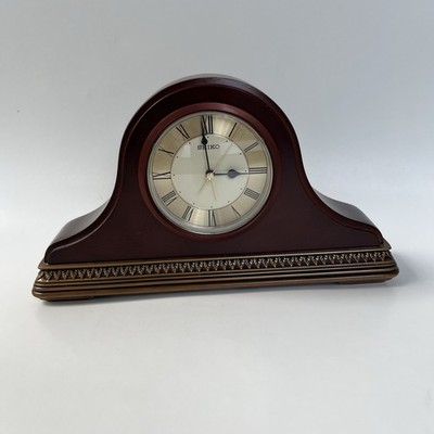 Vintage Seiko Table Mantle Clock Wood QXE017BL 10