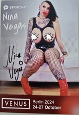 NINA VEGAS XL Karta z autografem Autograf Podpisany Podpisany Oryginalny Erotyk
