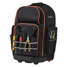 Uimoso Rolling Tool Backpack 72 Pockets Heavy Duty 15" Roller Tool Bag on Wheels