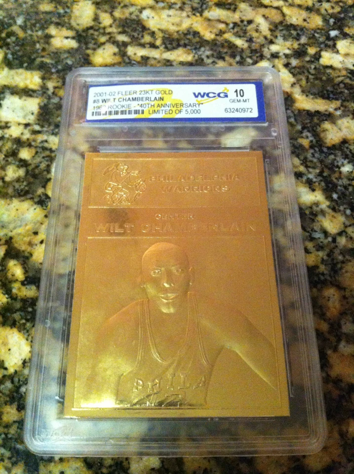 WILTCHAMBERLAIN 2001-02 FLEER WCG GEM-MT 10 «1962» 23 KT ЗОЛОТО ДЕБЮТАНТ КАРТА #8! - Изображение 2 из 3
