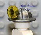 NEW Lego City Minifig GRAY MINING HELMET -Miner Hat/Cap w/Yellow Head Lamp/Light