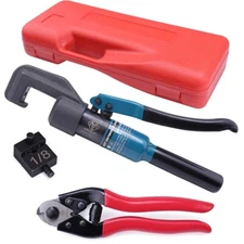 Muzata 45KN Hydraulic Hand Crimper Tool for 1/8" Cable Railing Kit CR09 CK12  