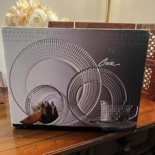 Vintage Crisa Reflections 20 Piece Dinnerware Set, Service for 4 Clear Brand New