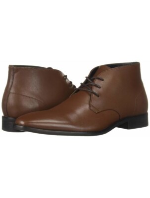 CALVIN KLEIN MEN S Rolando Chukka Brown Leather Ankle Booties SZ 13 NEW