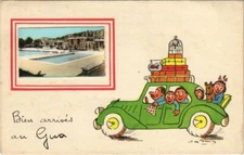 Old postcard well arrived in Gua (140037)