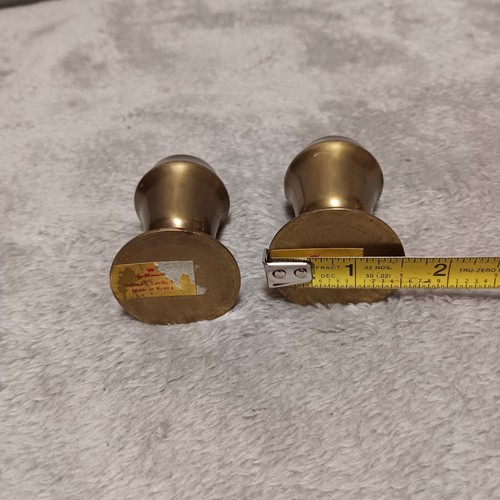Hallmark Cards Pair of Brass Candlestick Holders Solid Brass 2.2" Tall Korea - Picture 7 of 9