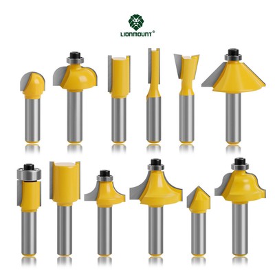 12 PCS Set Router Bits Kits for Wookworking Cutter 8mm Shank Storage Case
