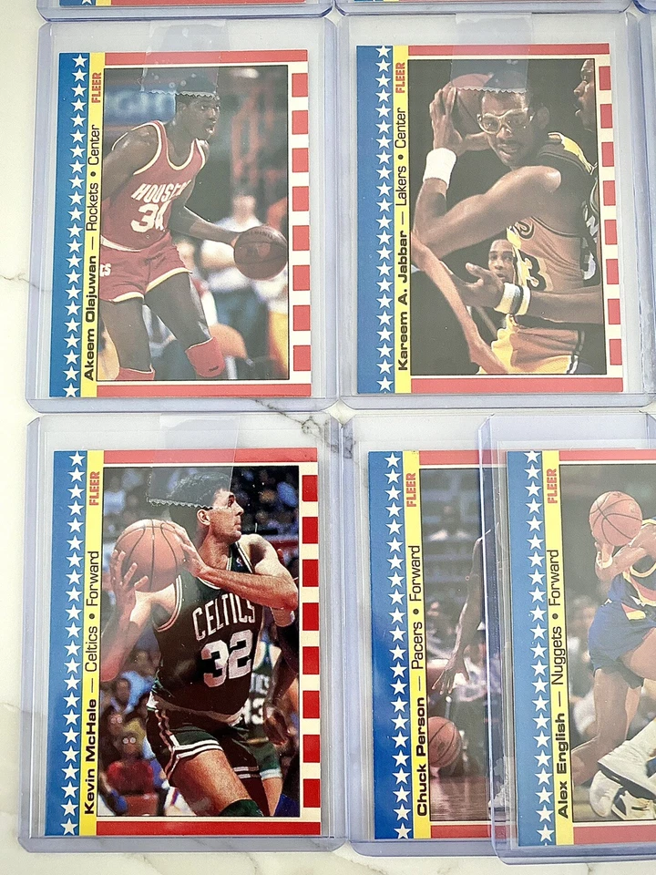 Lot of (10) 1987-88 Fleer Basketball Stickers / Bird, Magic, Barkley, Hakeem + - Image 4 of 4