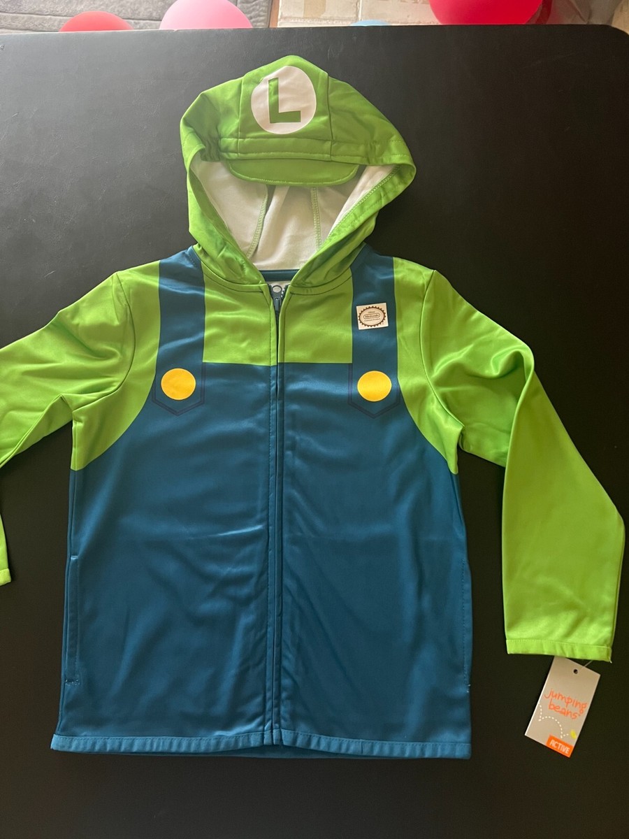 BOYS JUMPING BEAN NINTENDO SUPER MARIO LUIGI ZIP HOOD JACKET SZ 6, 7, OR  NWT