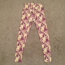 LuLaRoe One Size OS Yellow Floral Leggings NWOT