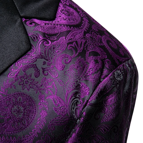 Para Hombres Floral Esmoquin Cena Chaqueta Calce Regular Chal Solapa Paisley Baile de graduación Fiesta Traje - Imagen 190 de 236