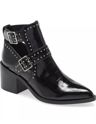 Steve Madden Black Patent Croc Embossed 