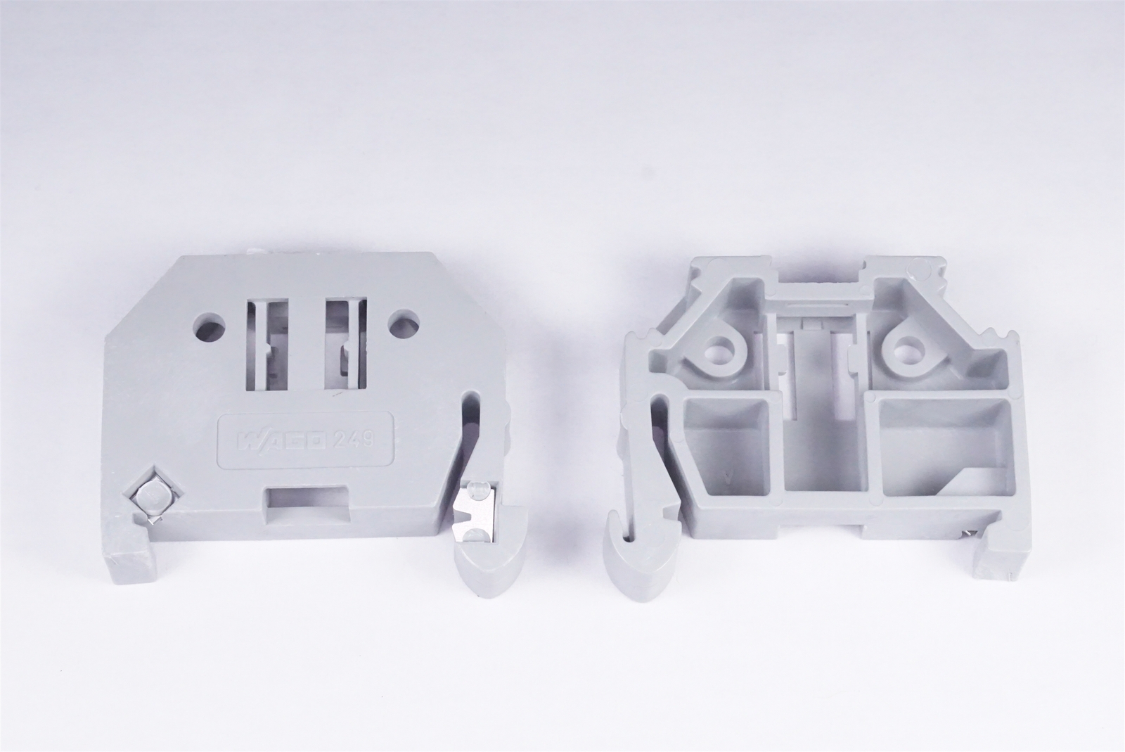 Lot of 2 249-117 Wago Screwless End Stop 10mm Wide DIN Rail 35x15 35x7.5 Gray