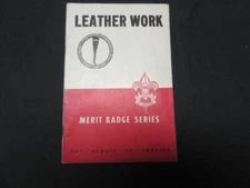 Leather Work Red and White Merit Badge Pamphlet April 1946 Printing     EBL