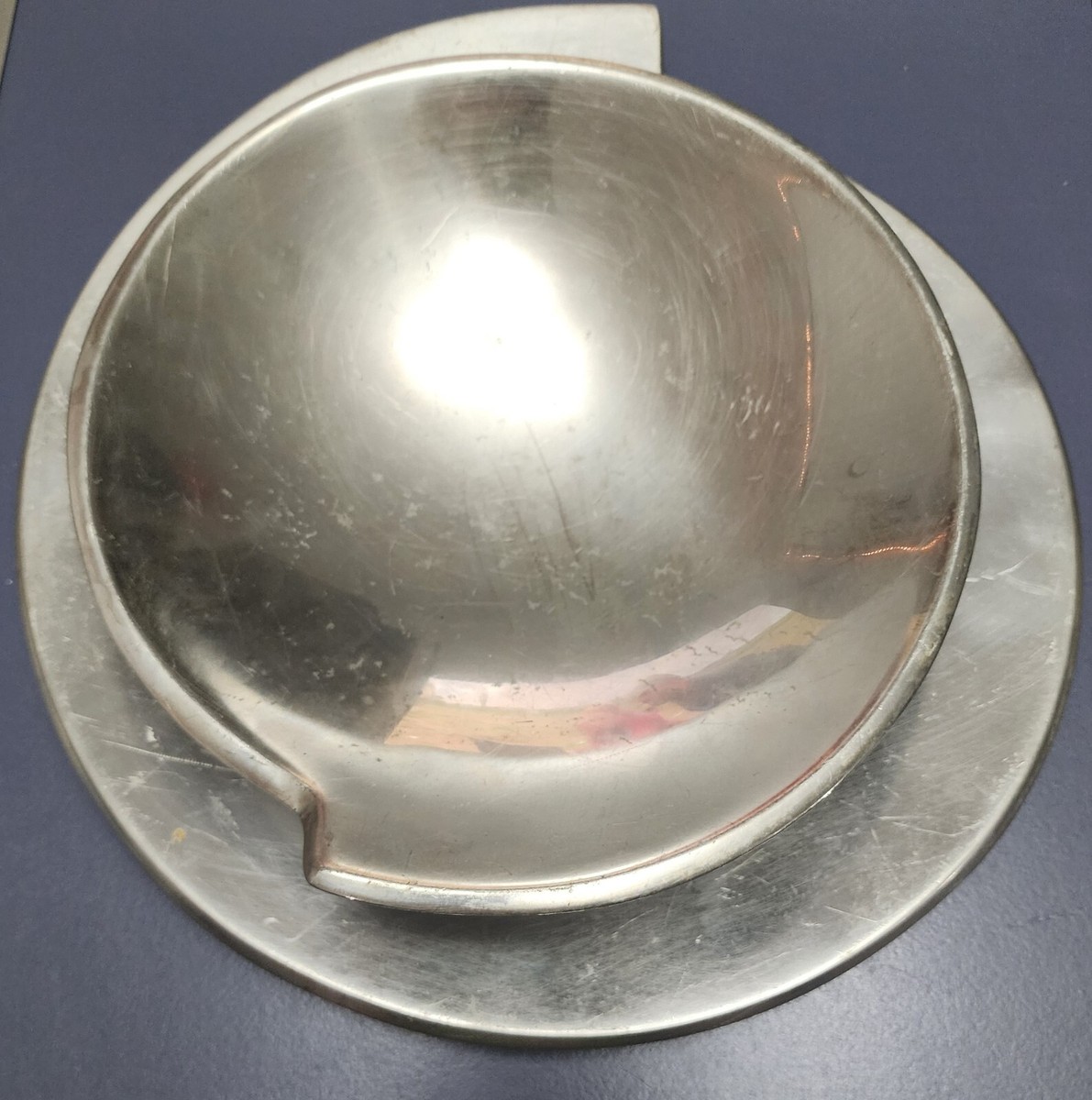 Vintage Nambe Modernist Aluminum Spiral Tray Platter and Bowl #629 632  (1995)