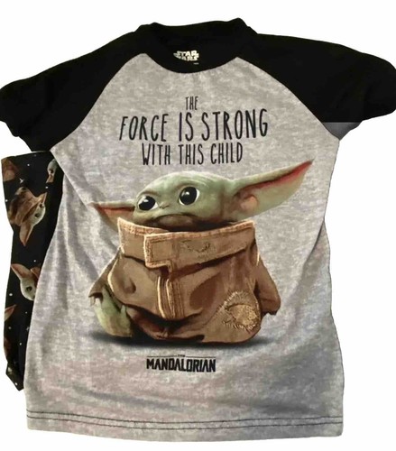 Star Wars Yoda Unisex Youth Pajamas Size Medium And 7x7 Inch Hard Yoda Toy - Picture 3 of 10