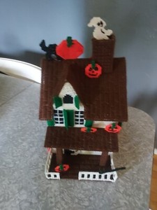 Vintage Handmade Yarn Art Halloween House Decoration 