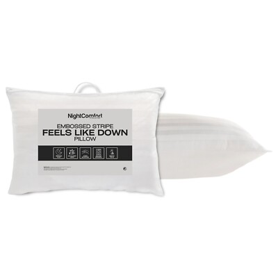 NightComfort Satin Streifen fühlen sich an wie Daunen Mikrofaser Kissen - 1er, 2er, 4er Pack