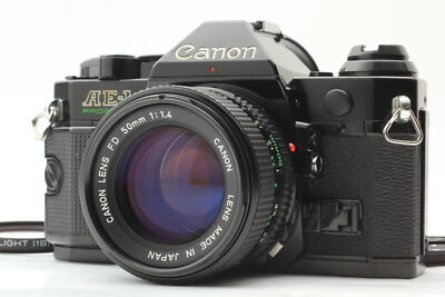 [N MINT] Canon AE-1 Program Black 35mm SLR New FD NFD 50mm f/1.4 From JAPAN