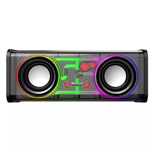 Transparent Mecha Wireless Bluetooth Speaker Portable Mini RGB Light Stereo Bass - Picture 22 of 26