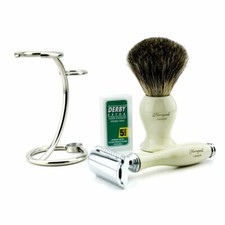 Super Badger Premium Shaving Set DE Safety Razor, Super Badger Brush  Stand