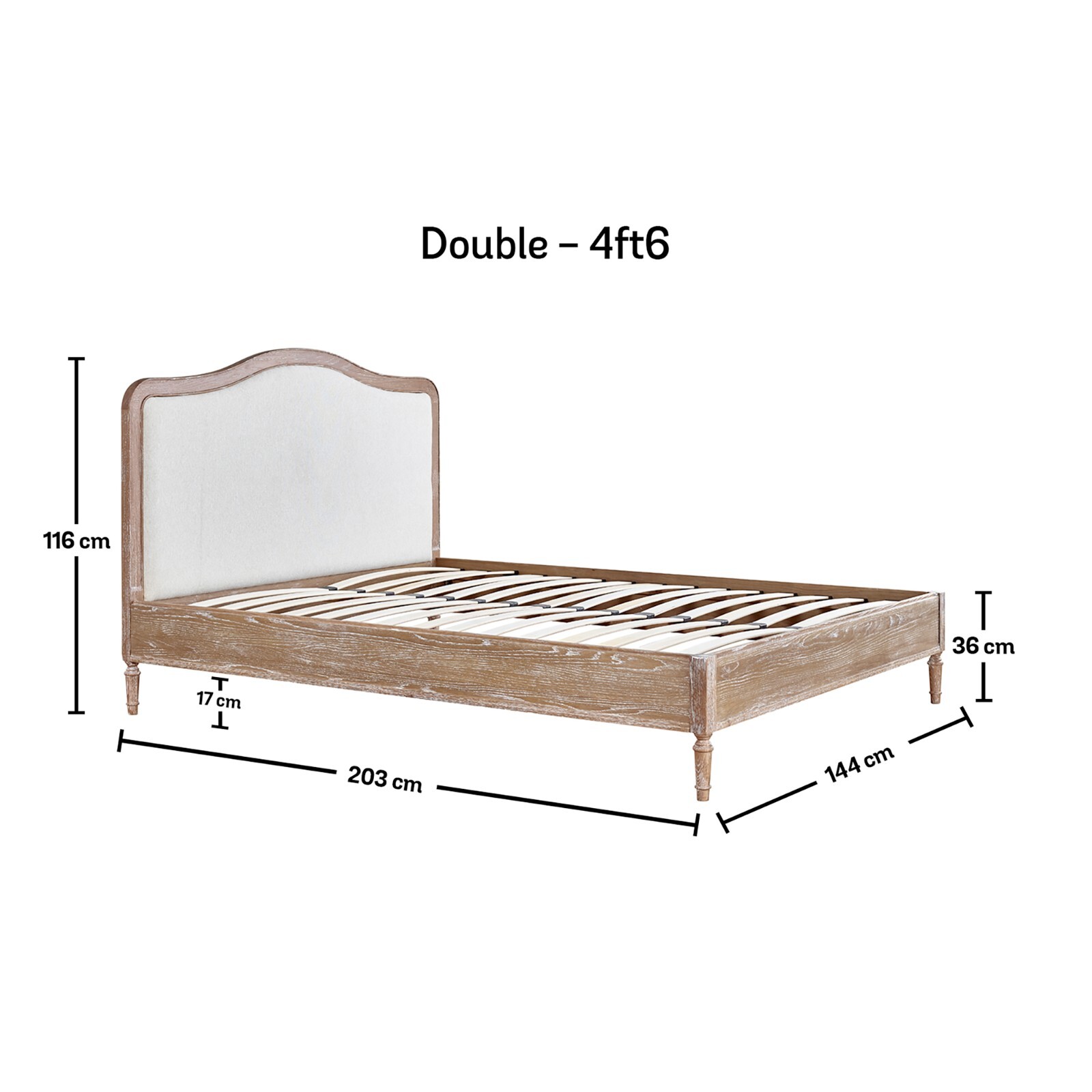 Oak Upholstered French Style Bed Frame By Time4Sleep eBay