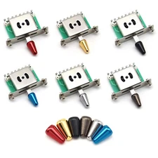 Tele Strat Electric Guitar Switch 5 Way Pickup Selector Switch with 3 Metal Tips