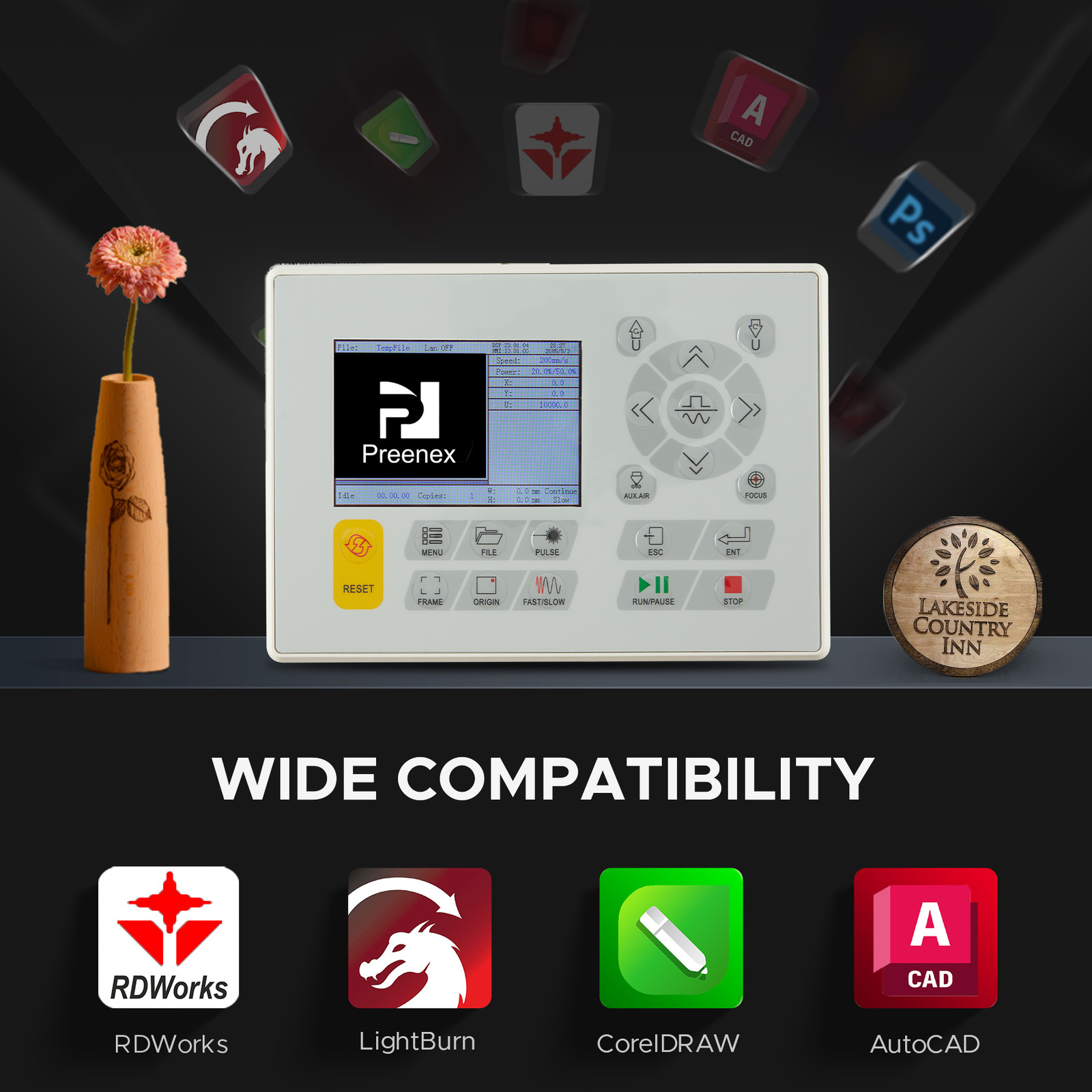 Preenex 80W 20x28 CO2 Laser Engraver Engraving Cutter Cutting Machine