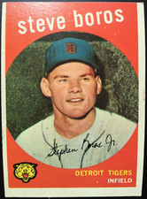 1959 Topps #331  STEVE BOROS  Detroit Tigers  MLB Baseball Card EX+