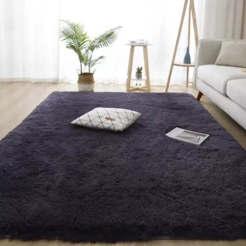 Super Soft Shaggy Rugs Anti-Slip Large Fluffy Rug Living Room Bedroom Carpet Mat - Picture 6 of 35