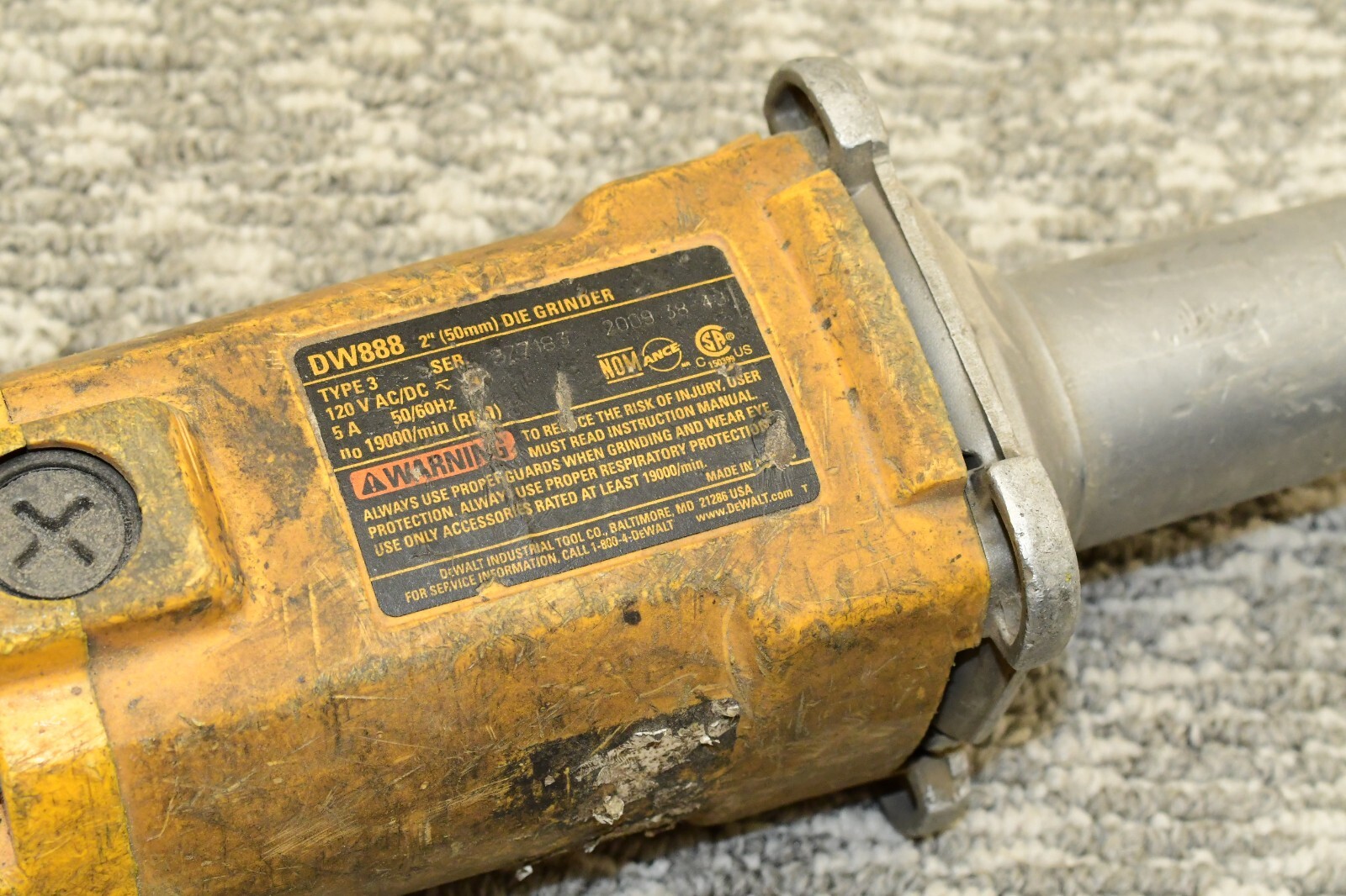 Dewalt DW888 2" Die Grinder USED Corded Electric 120 Volt 19,000