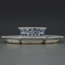 6.5" Collect Chinese Yuan Blue-and-white Porcelain Phoenix Flower Branch Tea Set