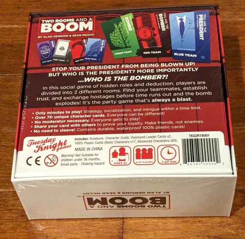 Two Rooms and a Boom Tuesday Knight Games New Sealed Social Deduction Board Game - Picture 2 of 2