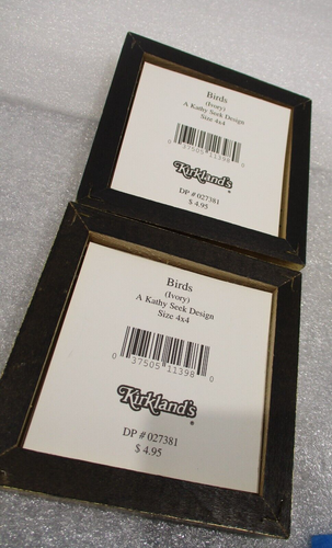 Birds Kirkland's 8 Eight A Kathy Seek Small Framed Set Sz 4" x 4"x 3/8" - Picture 14 of 17