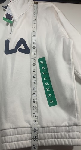 FILA Logo 1/4 Zip Pullover Sweat Shirt White Size XL New With Tag - Picture 8 of 8