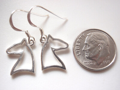 Ohrringe Pferd Portrait Cut Out 925 Sterling Silber Ohrhänger