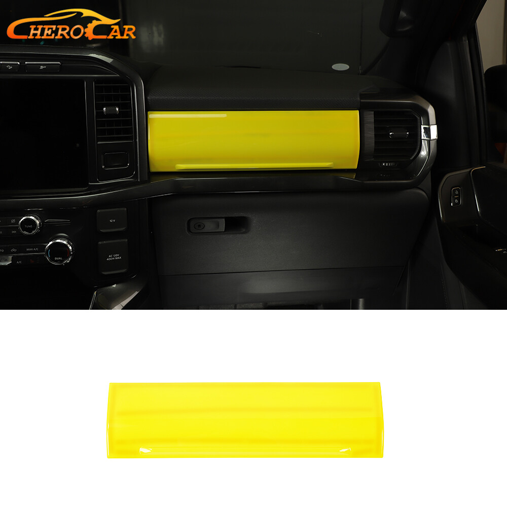 Yellow Interior Dashboard Co-pilot Panel Trim Cover For Ford F150 21+Accessories
