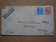 LETTRE DES USA  POSTEE DE LA FREGATE CROIX DE LORRAINE - POSTE NAVALE  (b)