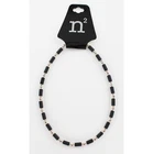 New Mens 18" Surfer Style Silver & Black Beaded Necklace #N2609