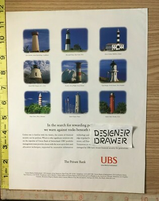 UBS Bank of Switzerland 1997 Print Advertisement: Lighthouse Scene