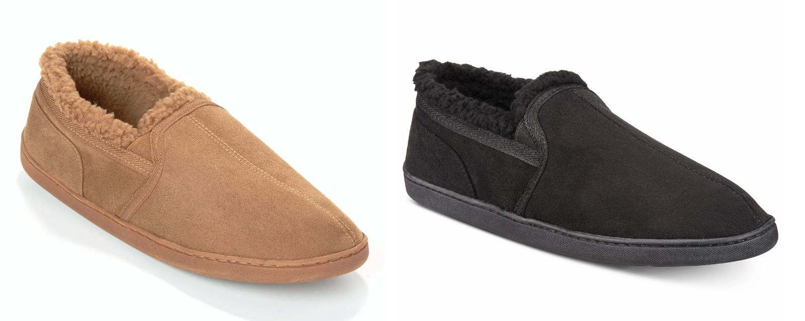 PANTOFOLA D’ORO G Toe Men's Twin Gore Faux Suede Slippers Small 6 7 Medium 8 9