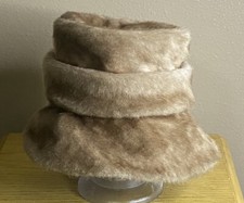 Vintage Betmar New York Beige Faux Fur Hat Lined Winter USA