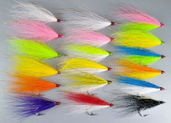 Bucktail Teasers 3/0 - 18 COLORS - Striped Bass Fluke Bluefish Saltwater Fishing