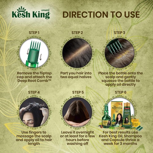 Kesh King Hair Oil Ayurvedic Anti Hairfall Hair Growth Oil Natural Oil 300ml. - Picture 20 of 21